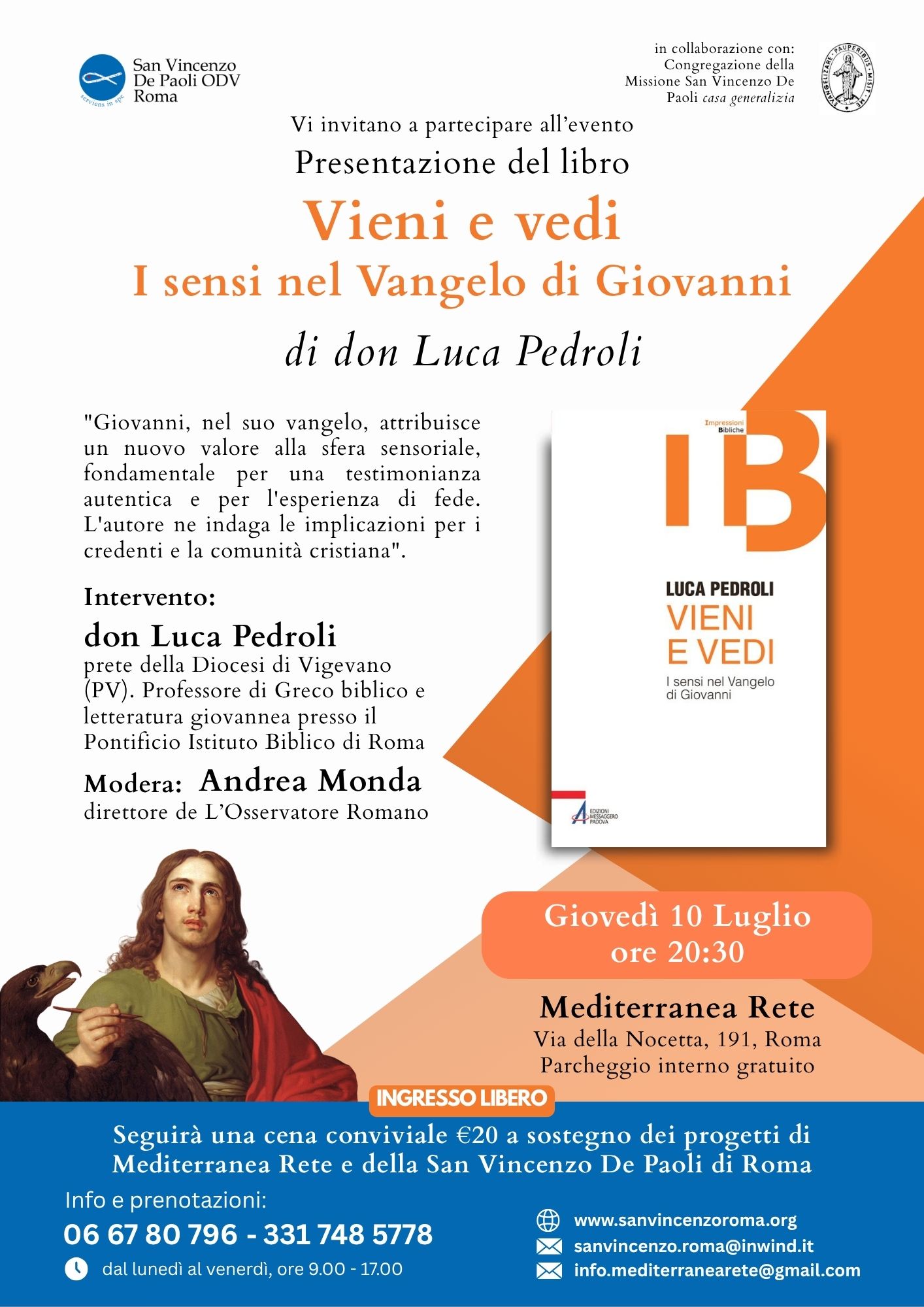 “Vieni e vedi – I sensi nel Vangelo di Giovanni” Presentazione del libro di don Luca Pedroli